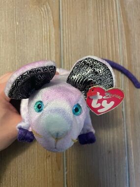Ty Plush year of the rat Chinese zodiac- Lavender, Purple, Teal Accents